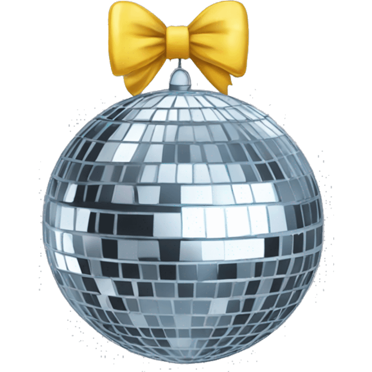 disco ball with a bow on top emoji