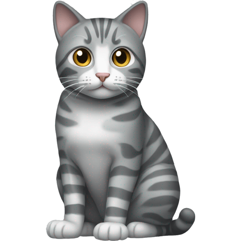 Gray cat with white stripes emoji