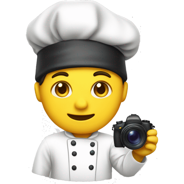 Chef, yellow skin, camera in hand  emoji