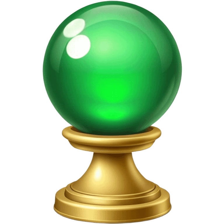 A green magic ball on a little stand emoji