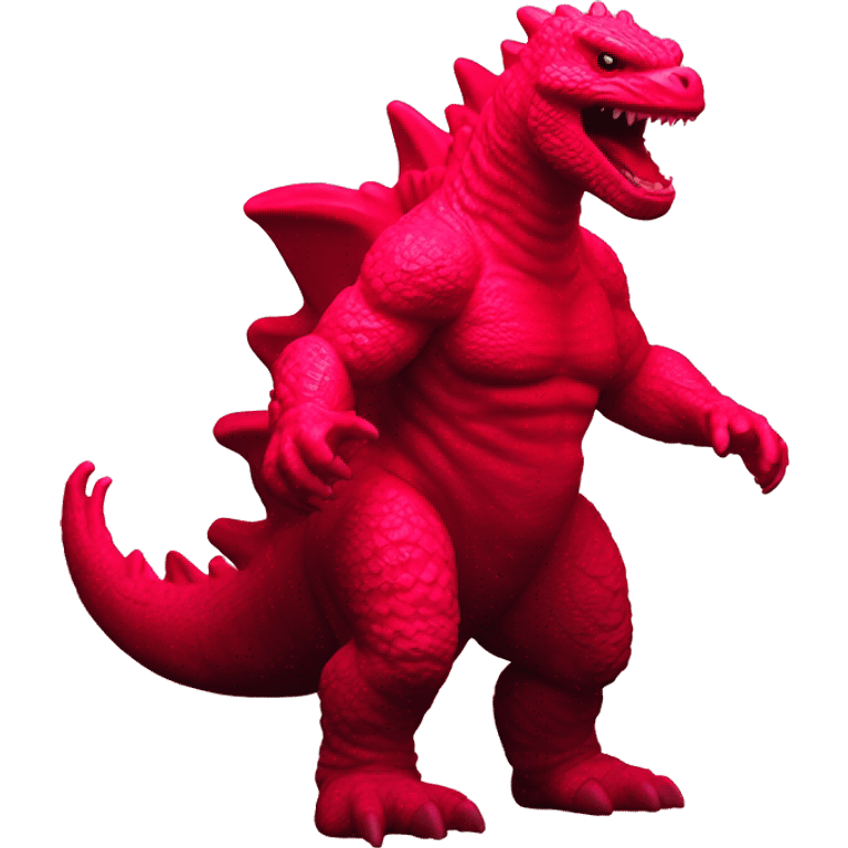 Godzilla red fluo toy emoji