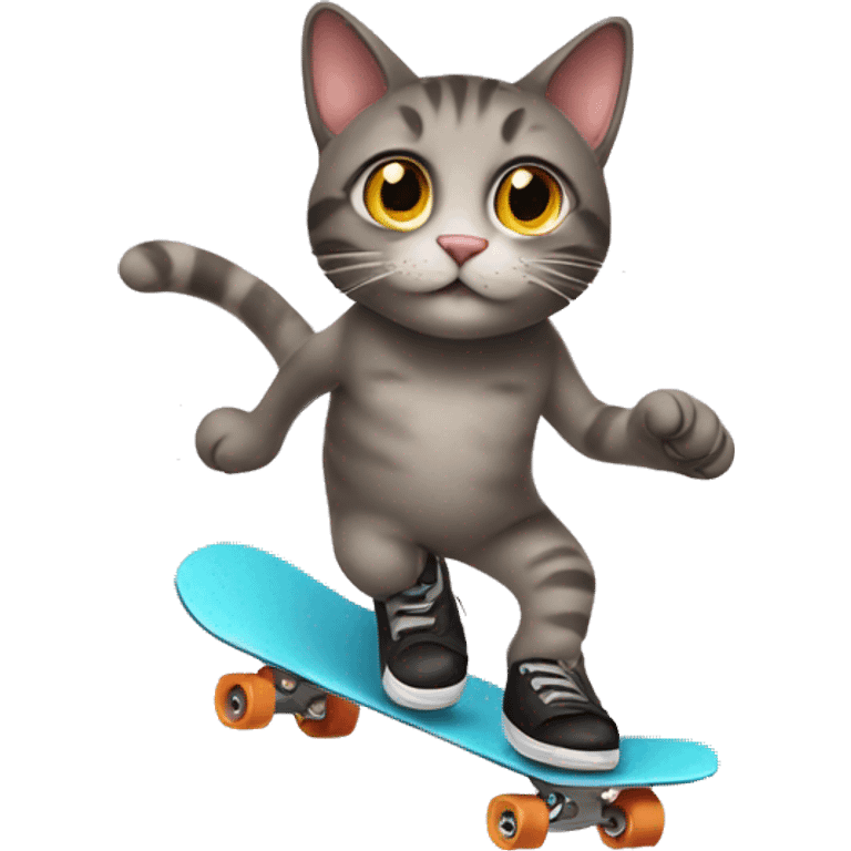 a cat is skating emoji