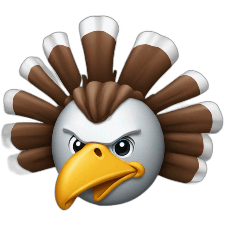 a turkey wearing a detroit lions helmet emoji