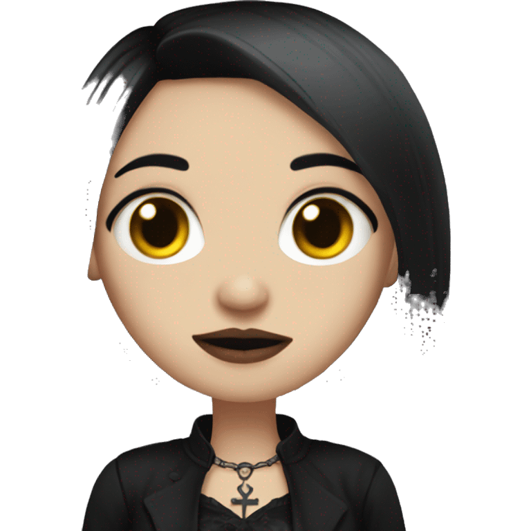 Goth girl with black hair  emoji