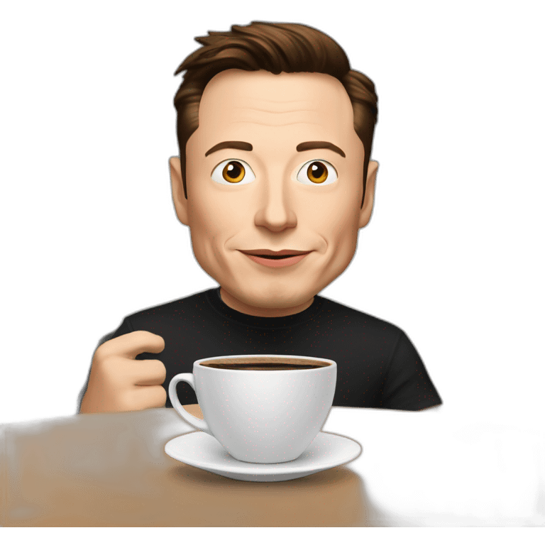 elon musk with coffee emoji