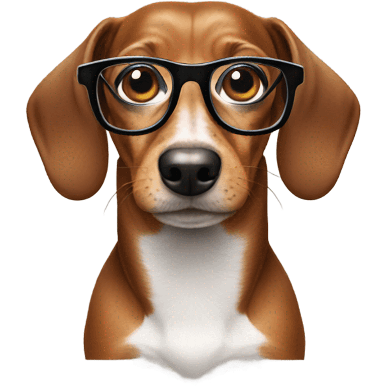 Dachshund with glasses  emoji