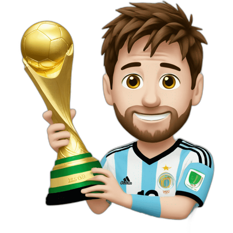 Leo Messi with world cup emoji