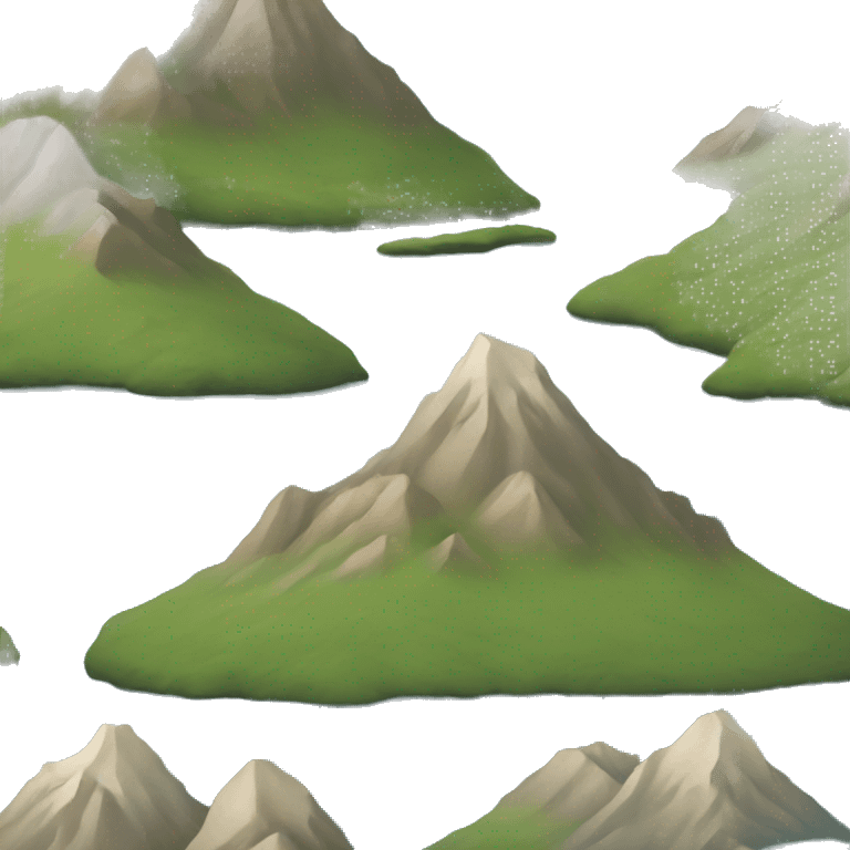 mountain and hills with little lake emoji