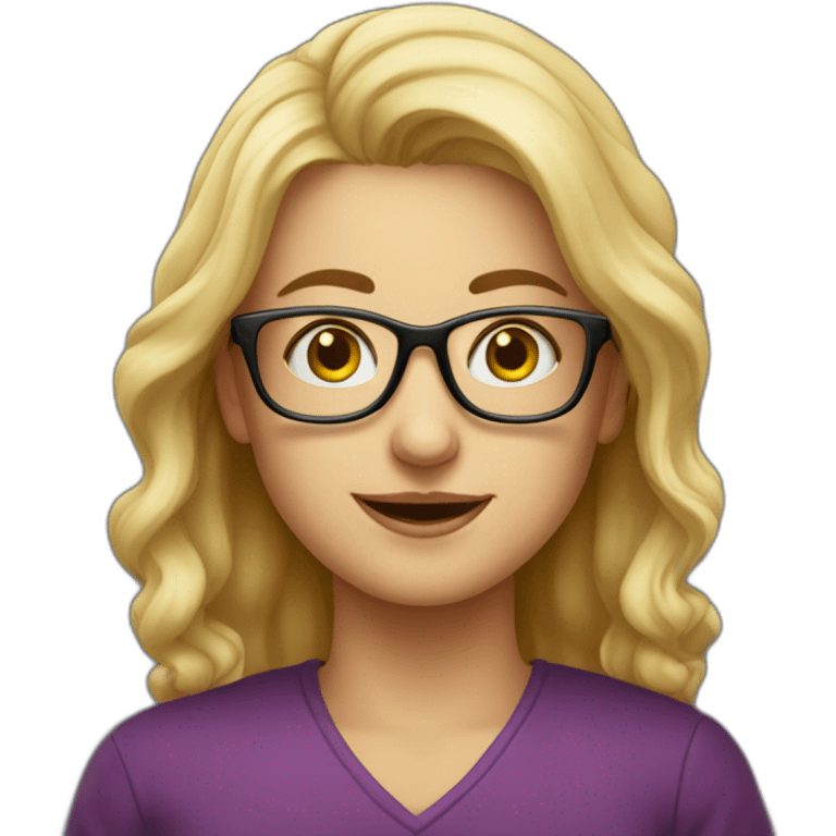 Prof d'espagnol blonde à lunettes emoji