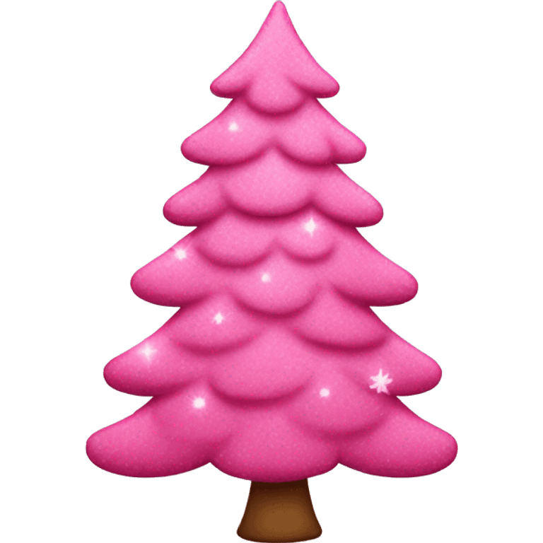 Pink cute Christmas tree emoji