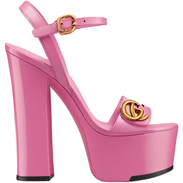 Platform Gucci sandals pink emoji