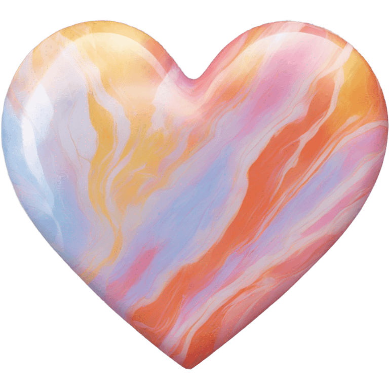 Marble heart colorful emoji