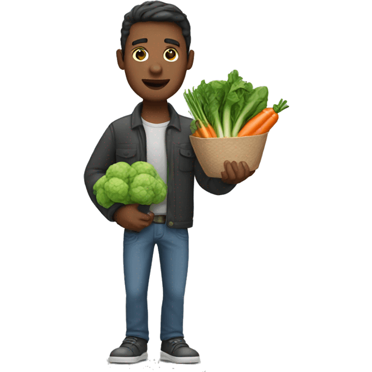 Man holding vegetables emoji