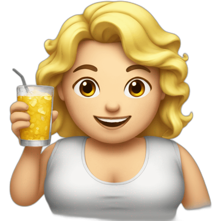 Fat girl drink juse emoji