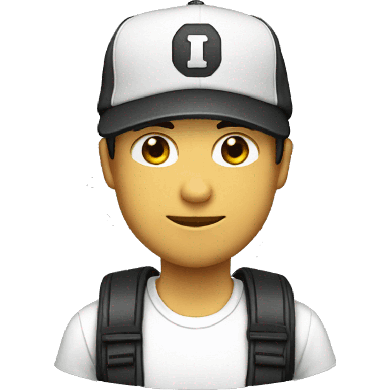 a white gamer, black basecap emoji