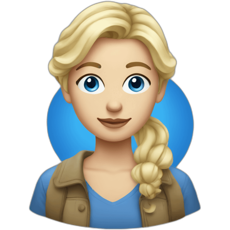 Blonde blue eyes artist painter emoji