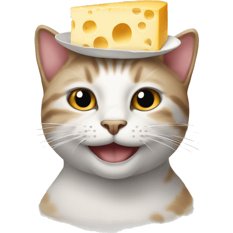 Cat with a cheese as a hat 2.0 emoji