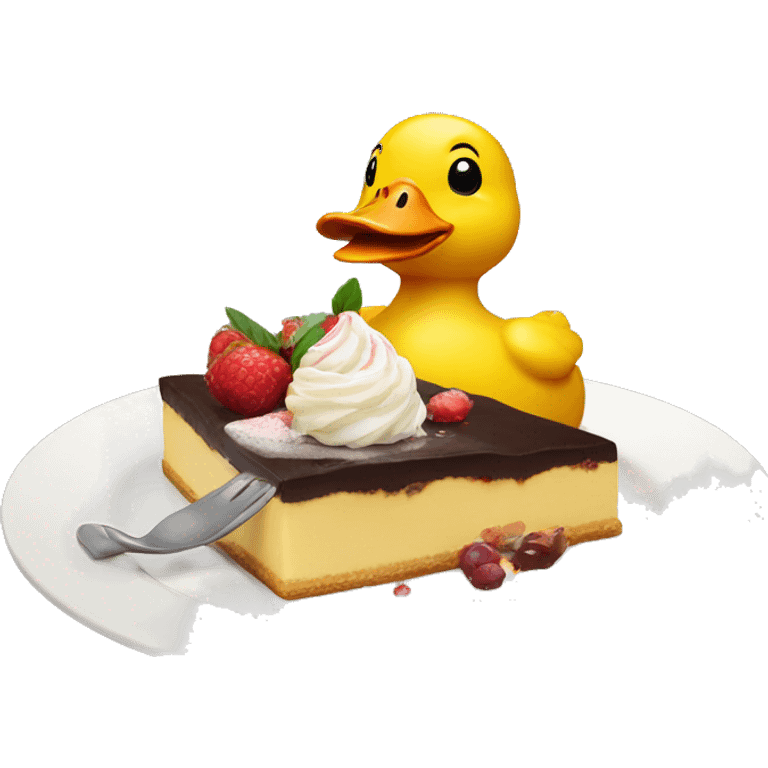 Duck eating a dessert  emoji