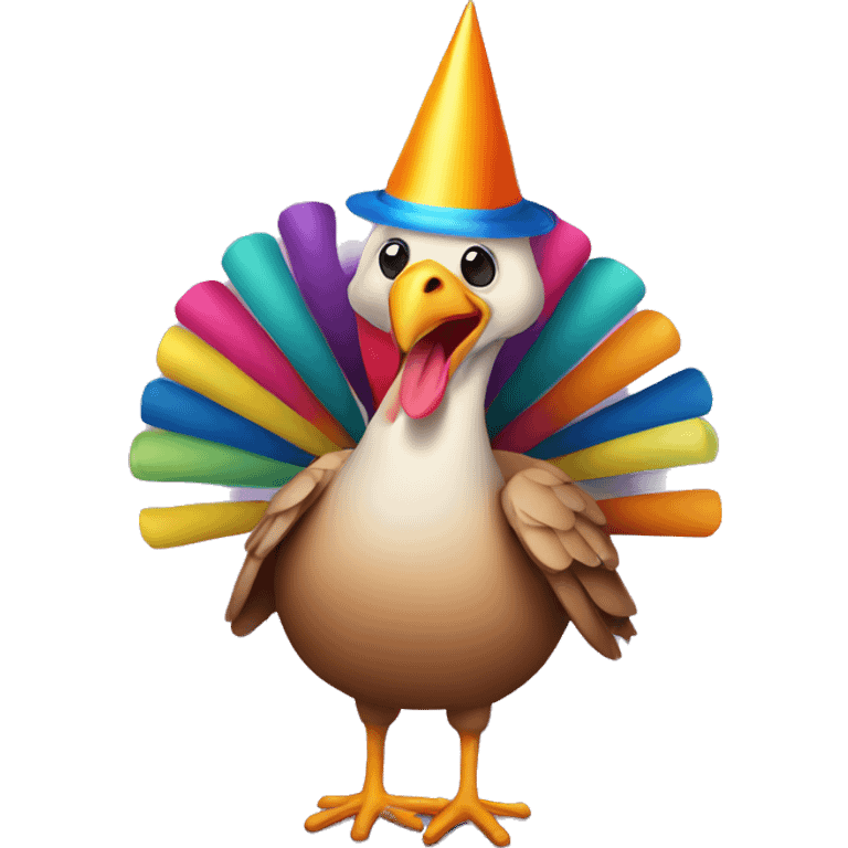 Turkey with a party hat emoji