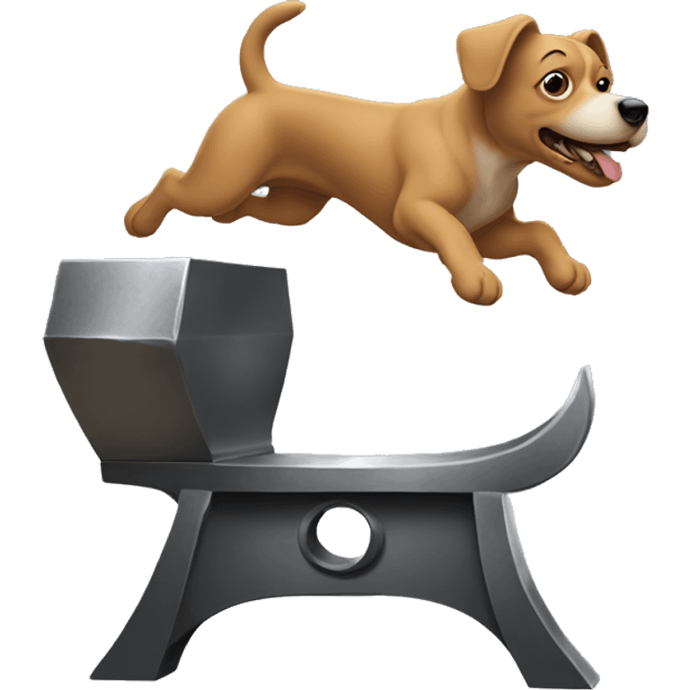 dog jumping anvil emoji