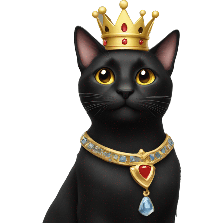 Black Cat wearing a crown emoji