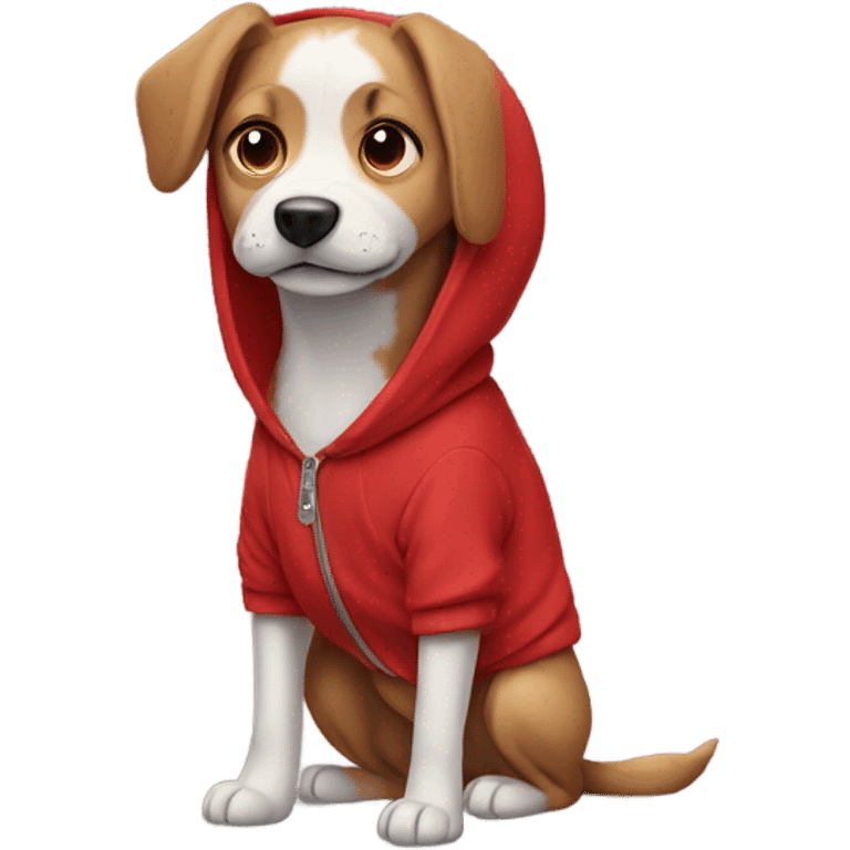 Dog with red hoodie emoji