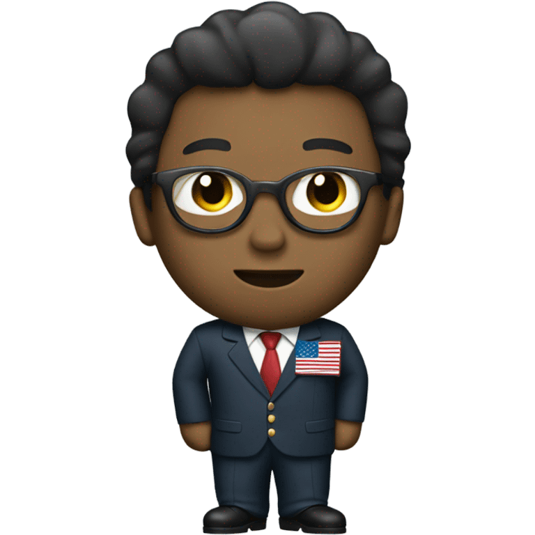 thomas in a train body wearing a suit with an American flag emoji