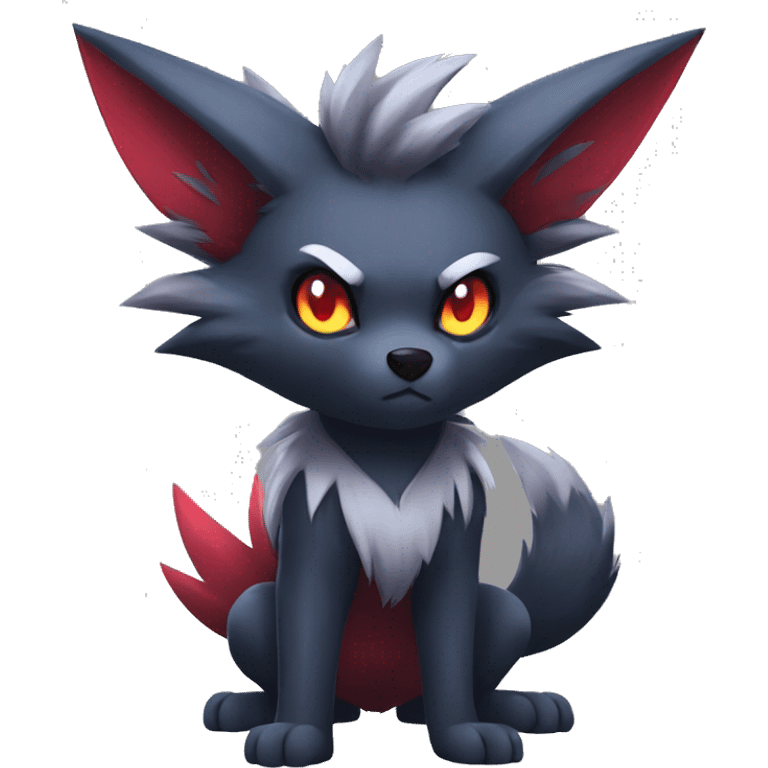 Cool Edgy Zorua-Zoroark-Mightyena full body emoji