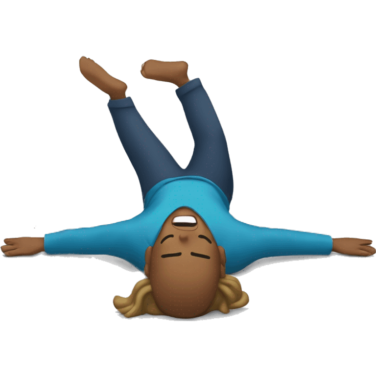 Person laying on the ground with arms spread out  emoji