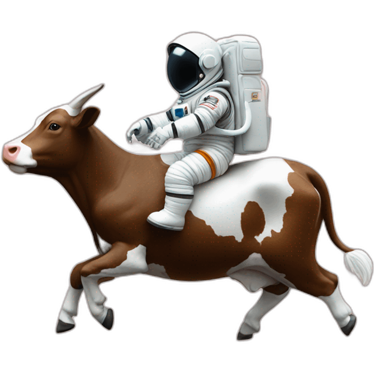 astronaut riding on cow emoji