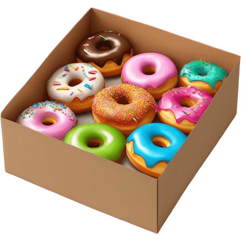 Rainbow box of donuts  emoji