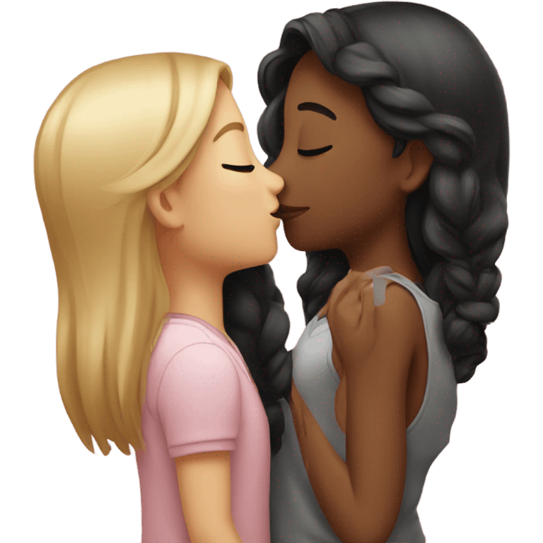 two girls kissing  emoji