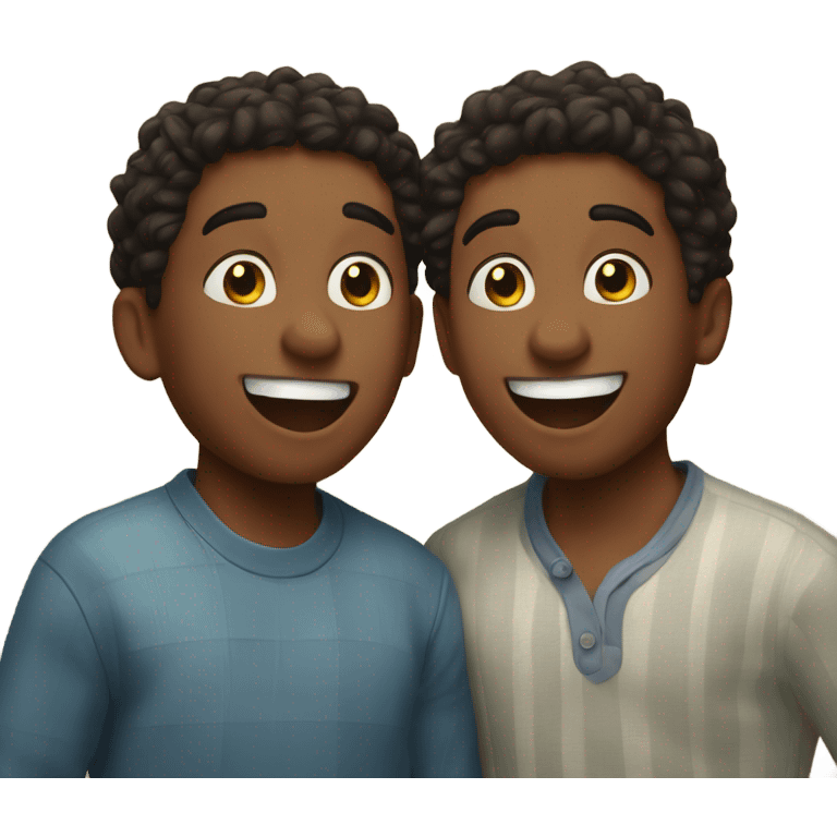 joyful brothers indoors together emoji