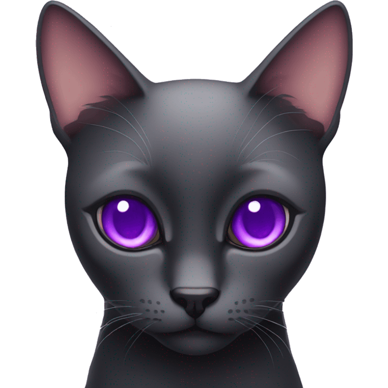 Black cat purple eyes emoji