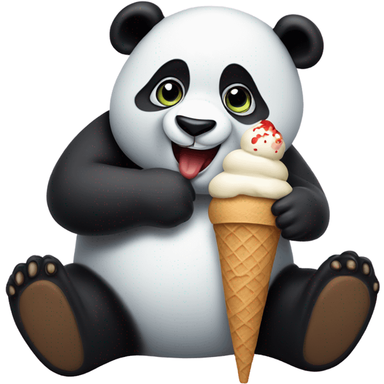 Panda eating ice cream emoji