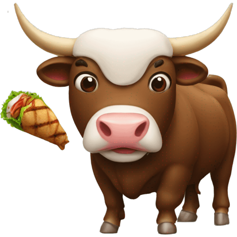 Bull with kebap emoji