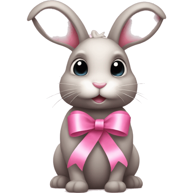 bunny with pink ribbons emoji