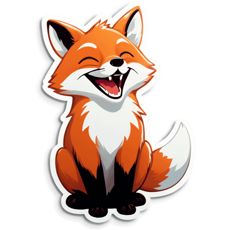 Tiny fox laughing emoji