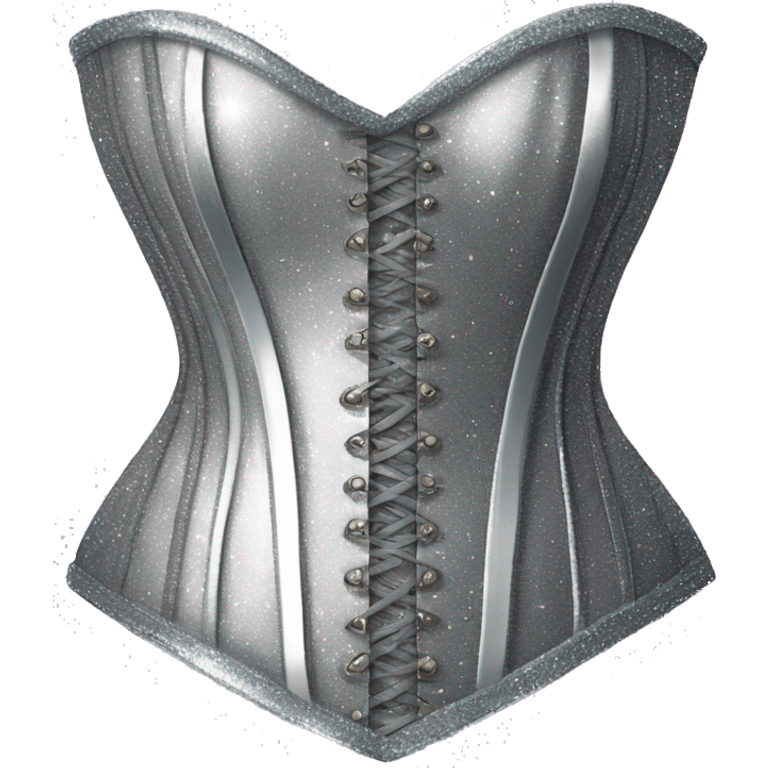 Shine and glitter silver corset emoji