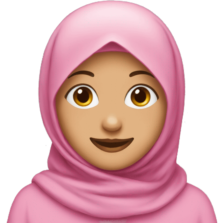 pink hijab girl happy face emoji