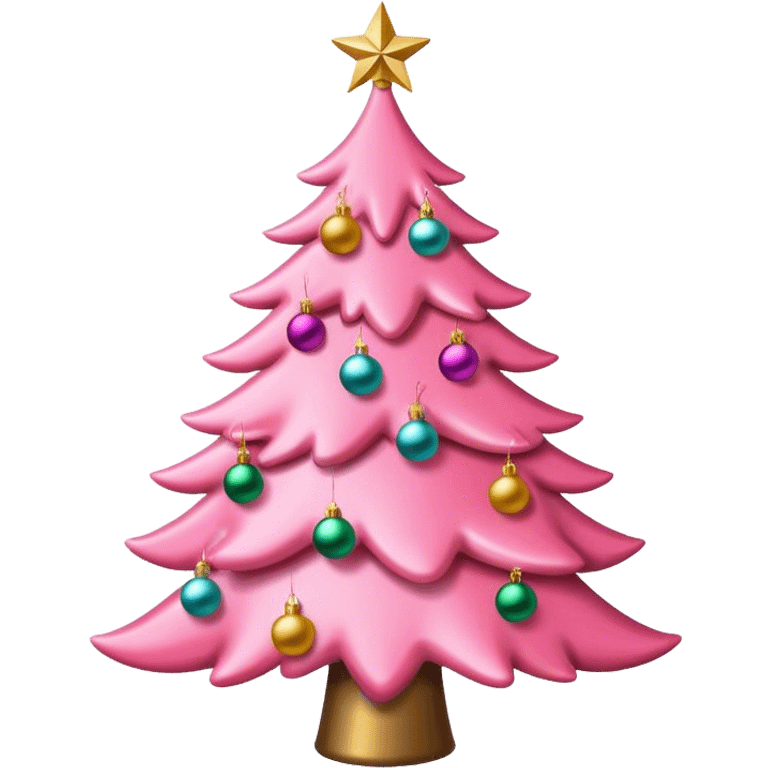 Pink Christmas tree  emoji