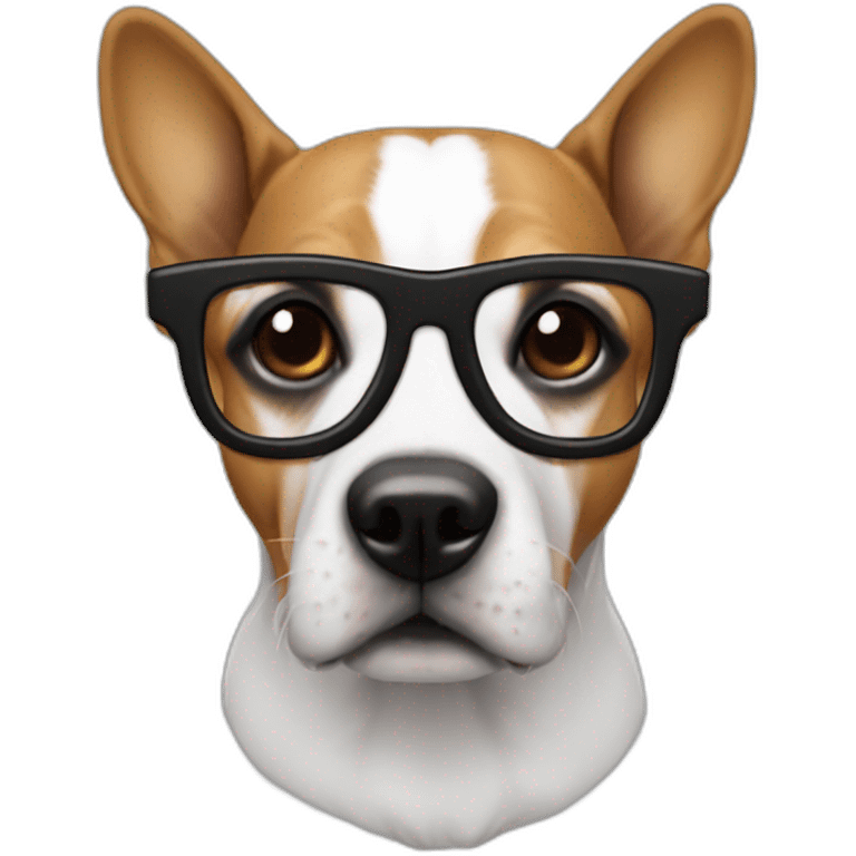 A dog wearing thug life glasses with bhide  emoji