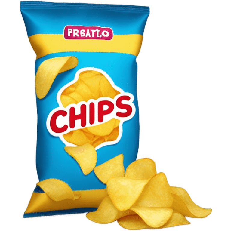 potato chips bag that says "chips" emoji