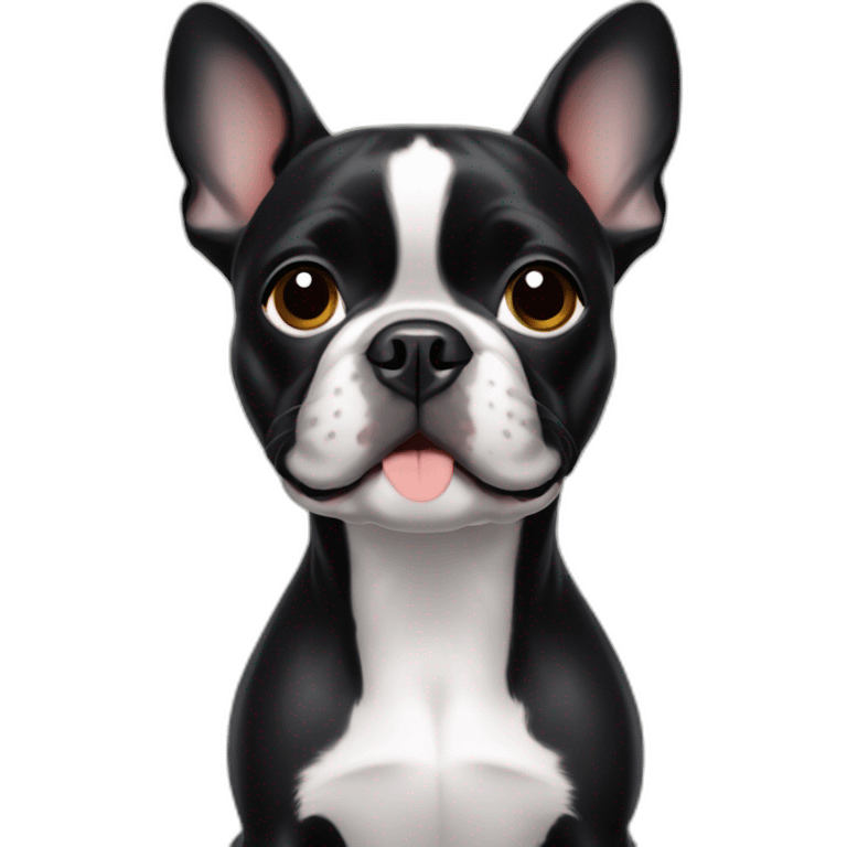 Black Frenchie Boston terrier mix emoji