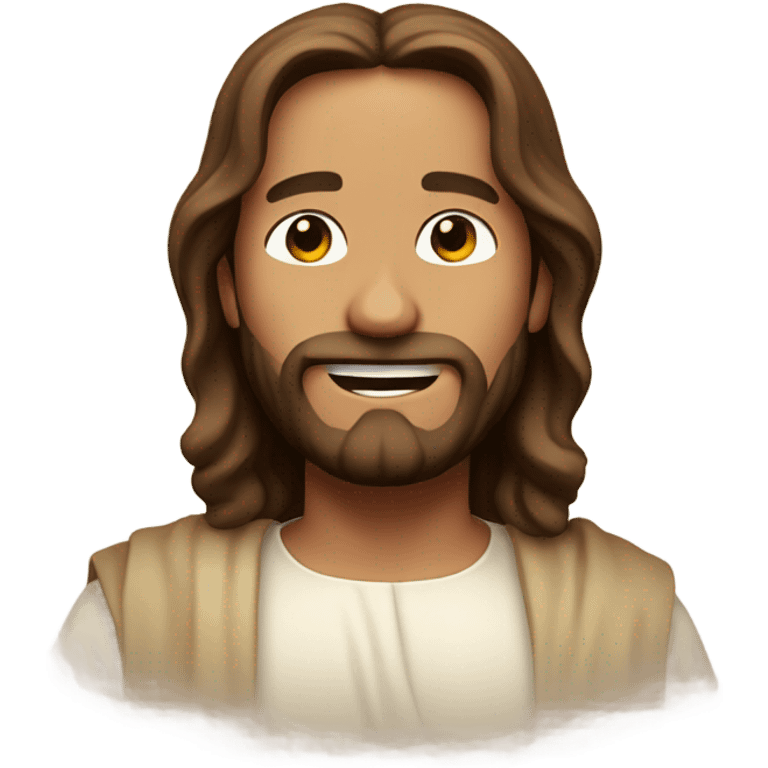 Jesus smiling very cutesy  emoji