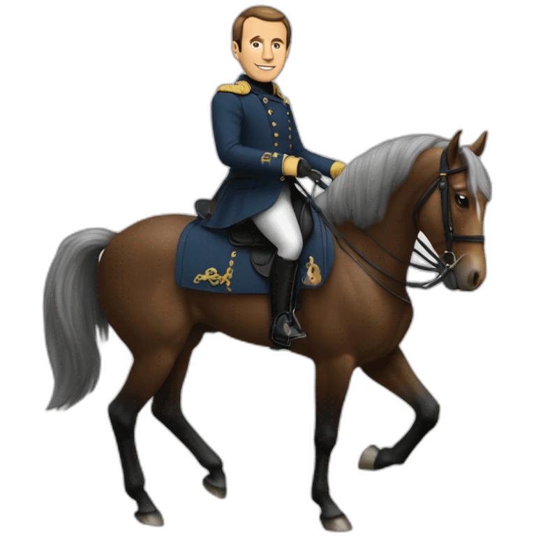 Macron sur un cheval emoji