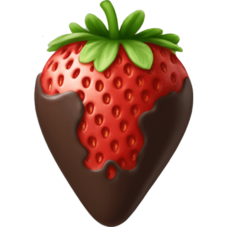 Chocolate covered strawberry emoji