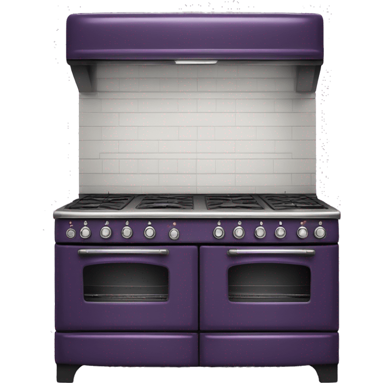 Realistic dark purple vintage stove with double oven emoji