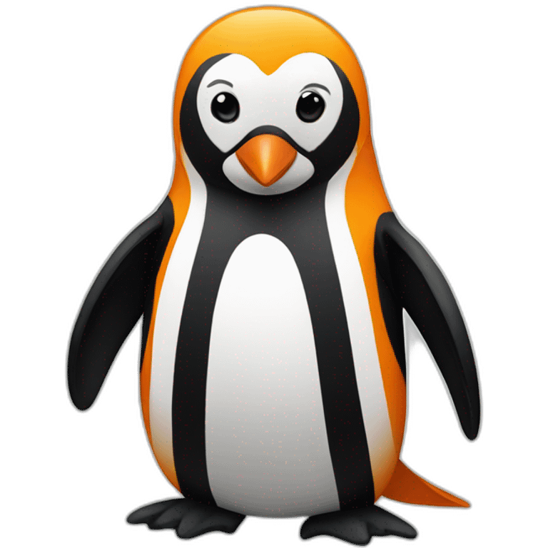 Penguin with tiger stripes emoji