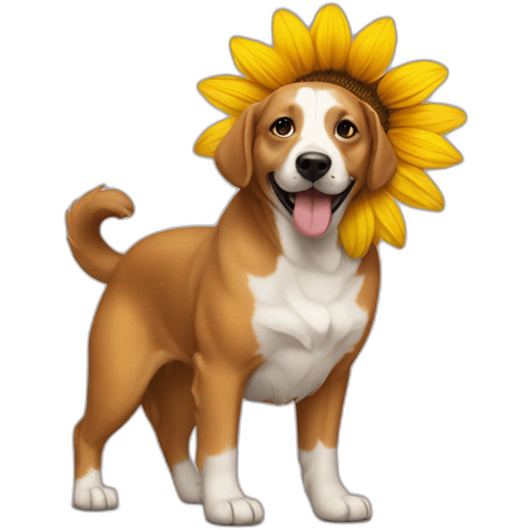 dog with sunflower emoji